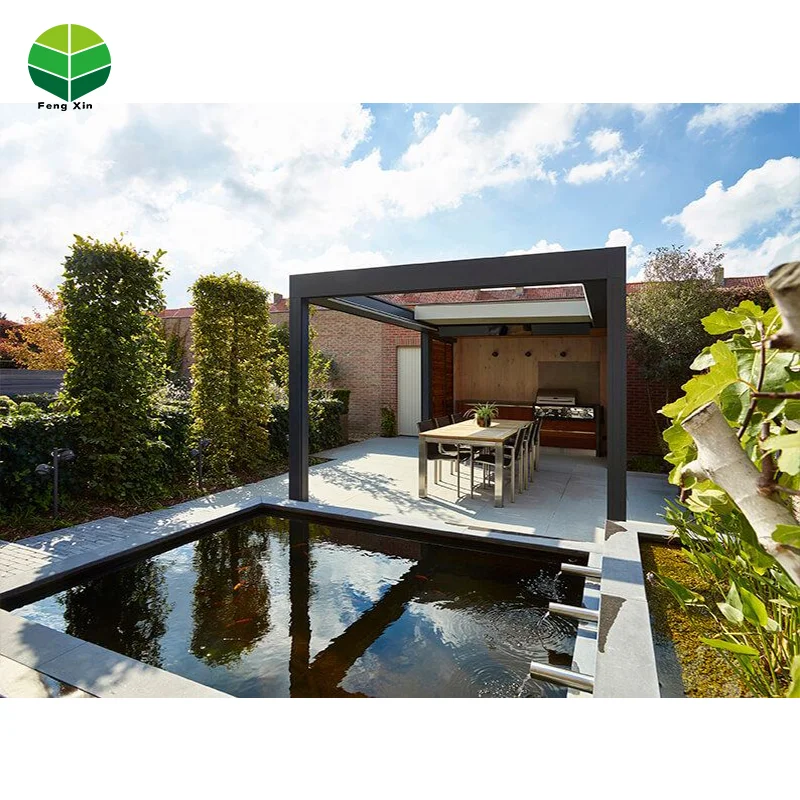 Outdoor Garden Modern Aluminum Waterproof Pergola Covers Louver Roof Pergola Metal Fence Panel Hydroponics Growing System Arch