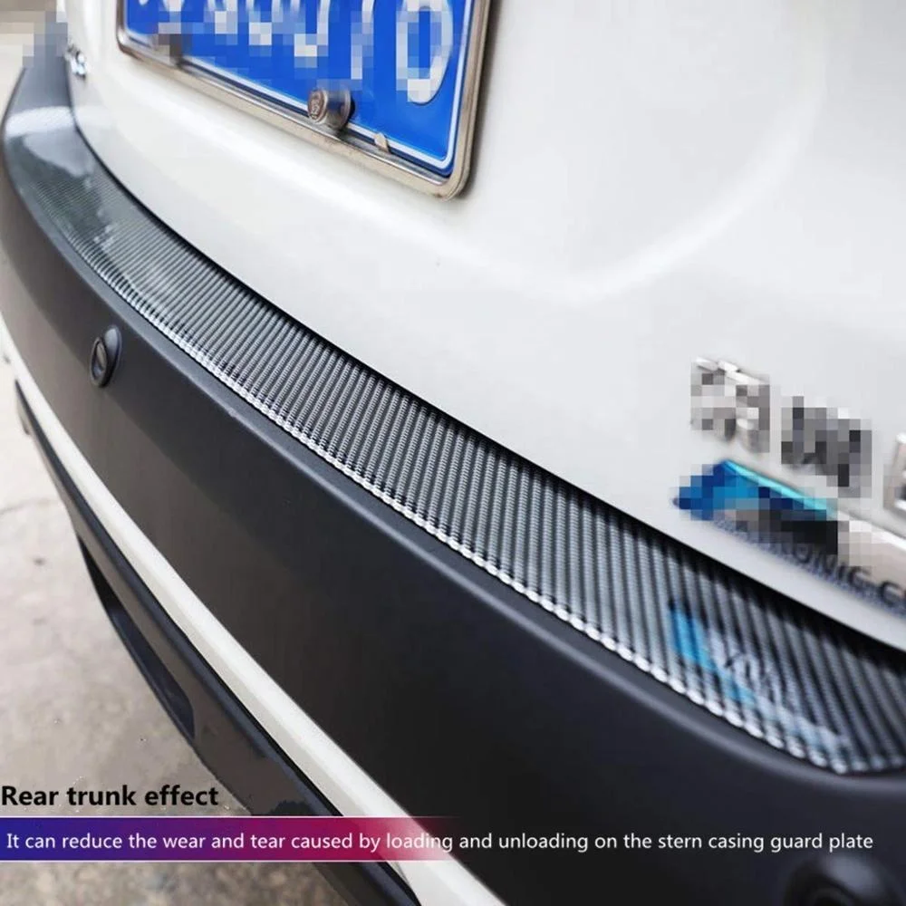 Door Entry Guards Scratch Cover Protector Paint Threshold Guard, Carbon Fiber Rubber Car Bumper Door Guard