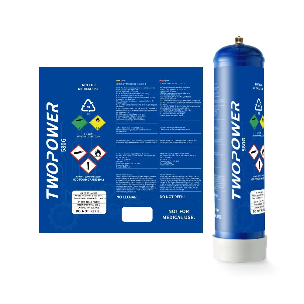 Производитель из нержавеющей стали 580 г N2O Gas Cream Deluxe зарядные устройства