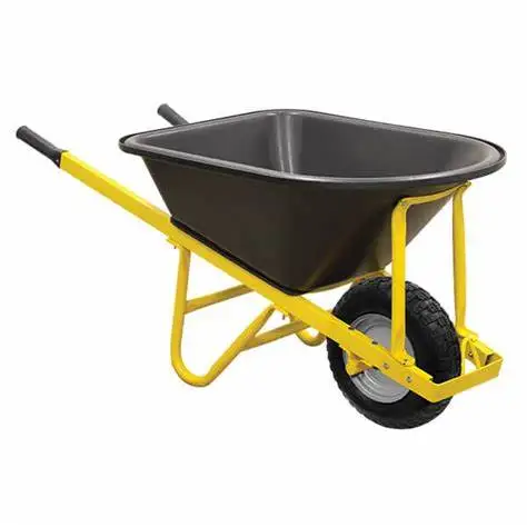 Caster Wheels Iron Polypropylene Durable Heavy Duty Pneumatic Flat Free Endurable Wheelsbarrow Plastic Garden Cart