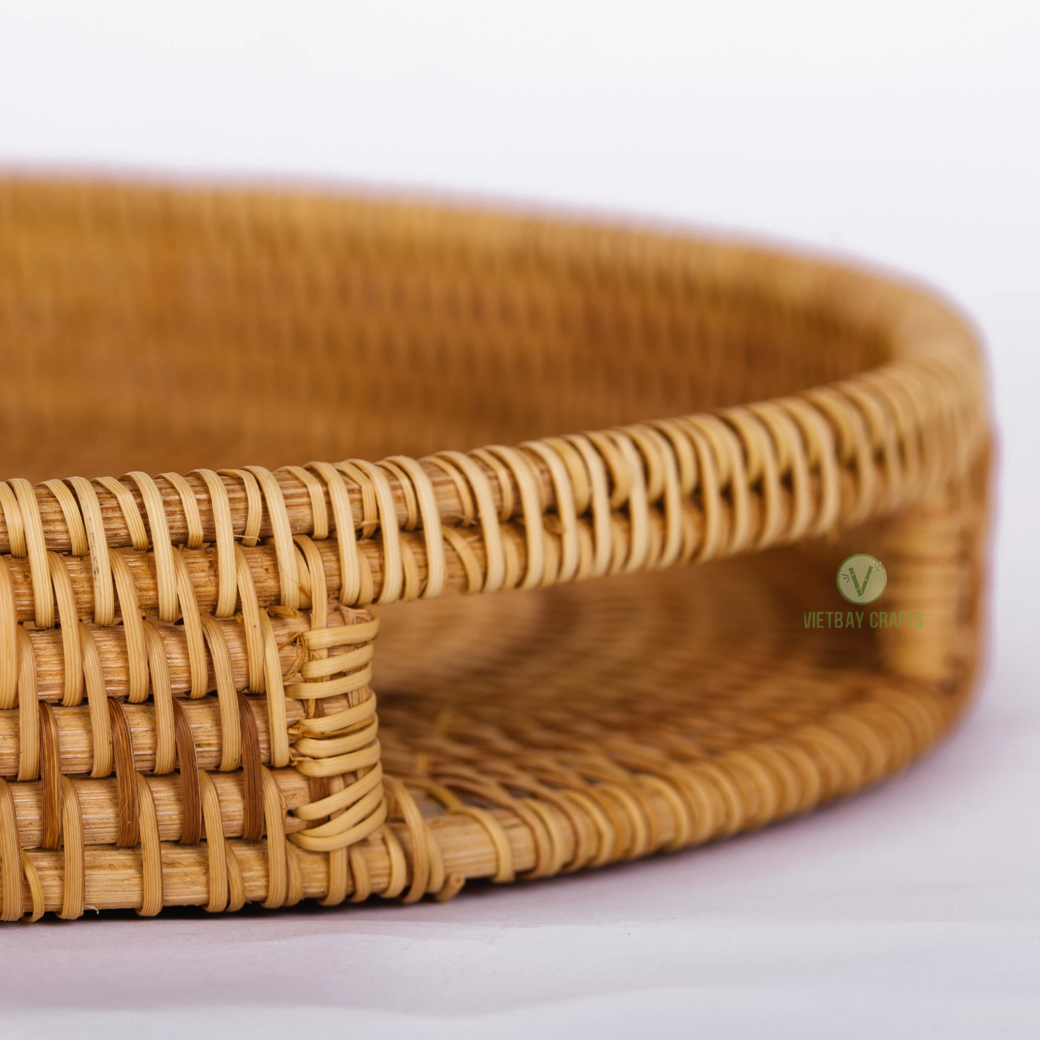 Hot Item Rattan Wicker Woven Food Serving Tray Made in Vietnam