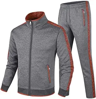 Custom 100% Polyester Casual Long Sleeve Full Zip Running Jogging Athletic Sports Color Block Tracksuit With Insert Pockets Set