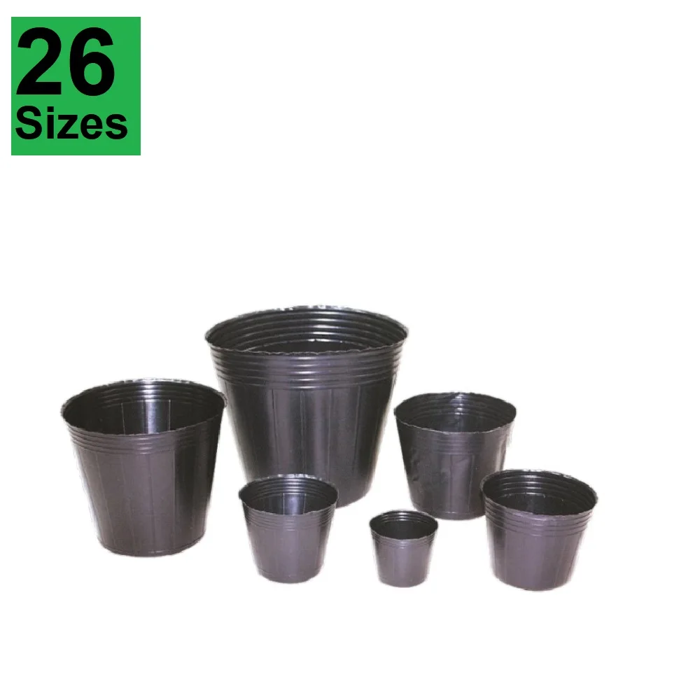 
Round plastic flexible black flower nursery pots  (522897269)