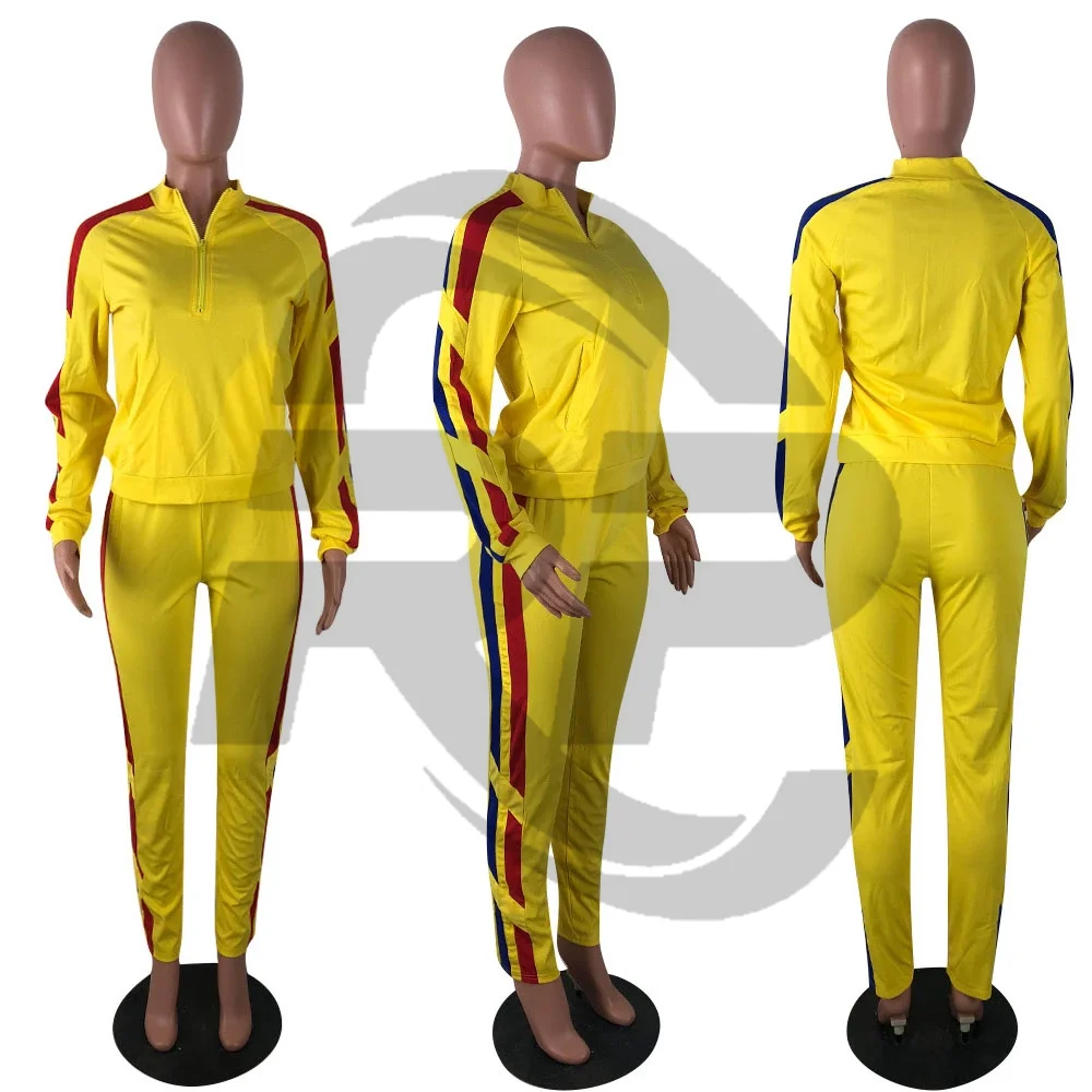 
Повседневный Спортивный комплект из 2 предметов, женский спортивный костюм в полоску по бокам, оптовая продажа, спортивные костюмы 