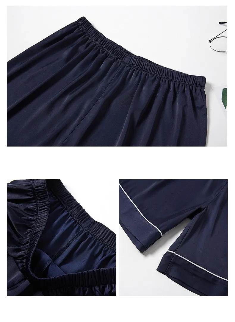 
wholesale men loungewear Silk Satin Robes For man satin pyjamas 2pcs sets couple robes shorts night suits 