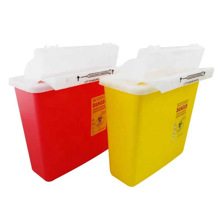 Поставщик медицинских шкатулок CE, настенный пластиковый контейнер 4,6 литров, безопасный контейнер с бесконтактным удалением