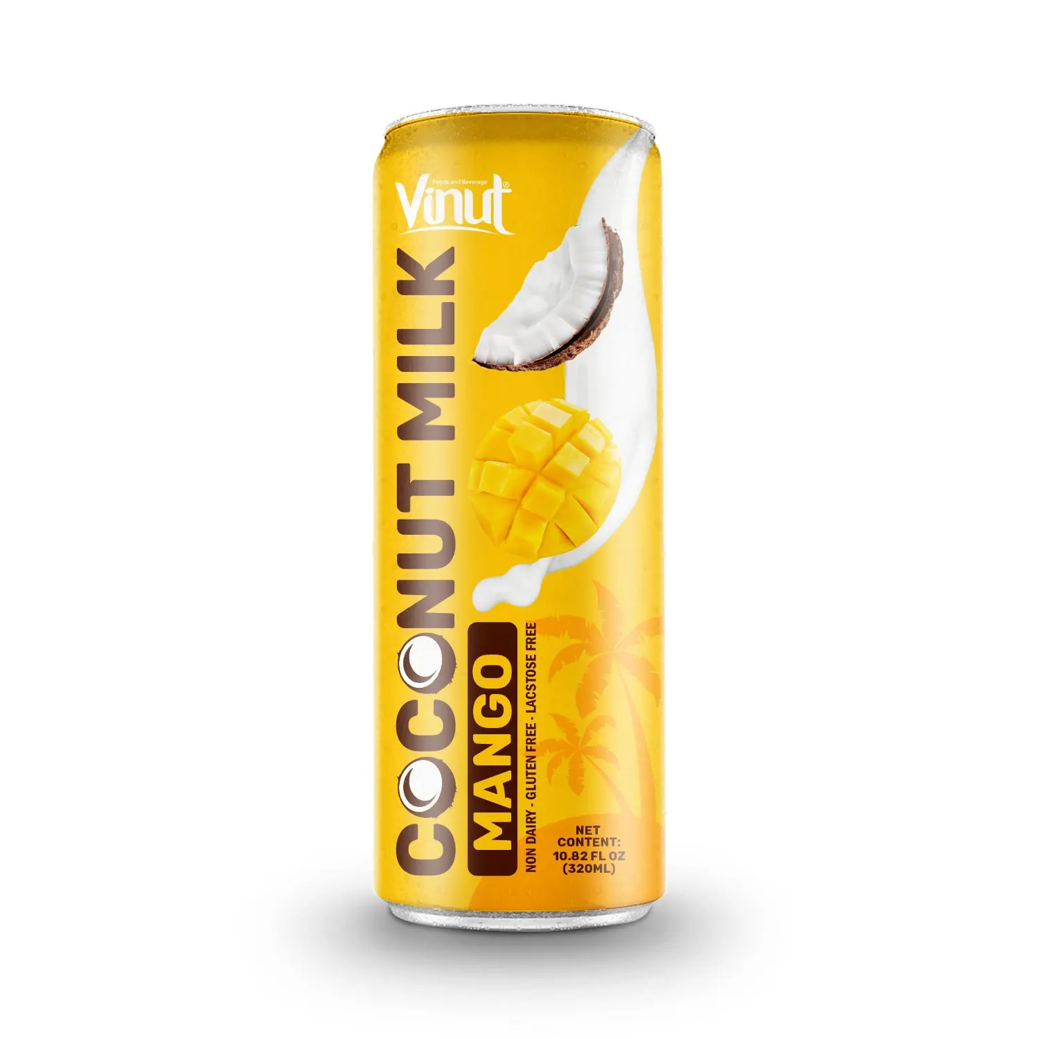 10.82 Fl Oz can VINUT Coconut milk with Mango Juice Vietnam Suppliers Manufacturers Gluten Free coconut milk drink
