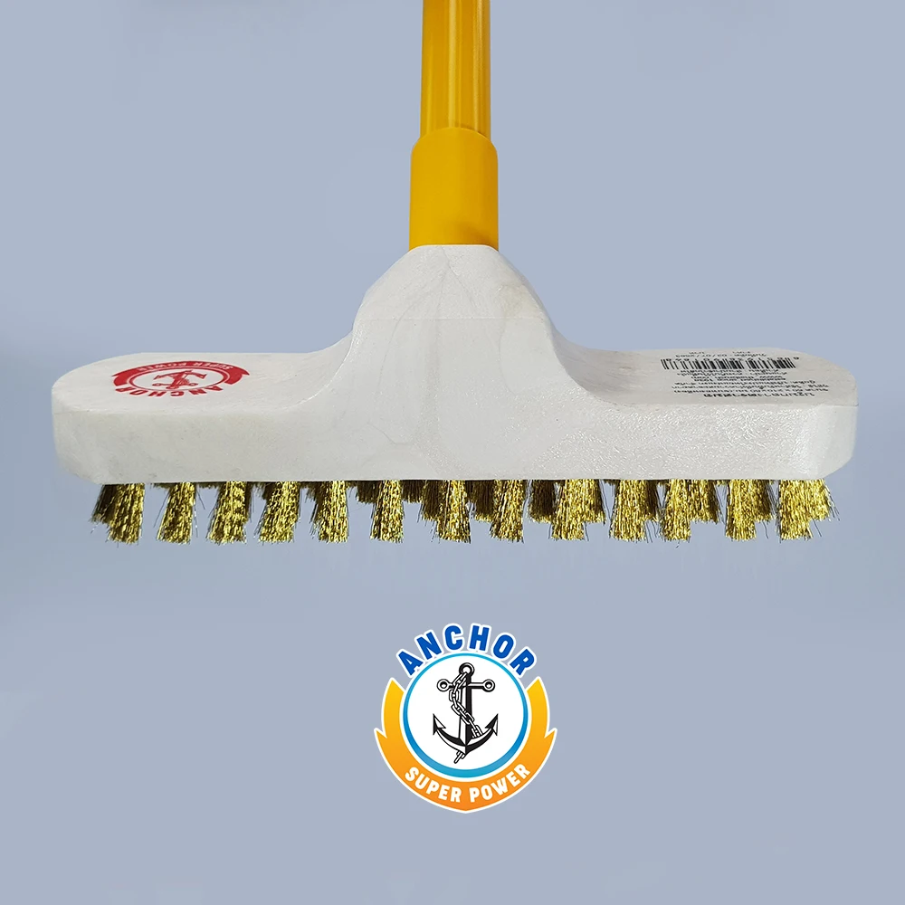 Anchor Standard Size Brass Wire Broom with Steel Handle Heavy Duty Cleaning