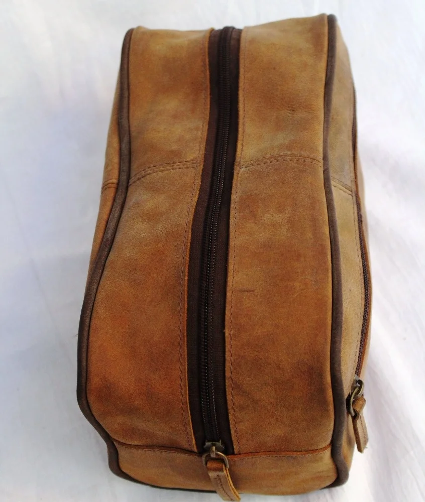 Дорожная косметичка Органайзер сумка оптовая продажа из натуральной кожи под заказ; Высокое качество двойной слой мужская сумочка косметичка-002 случай; 27243