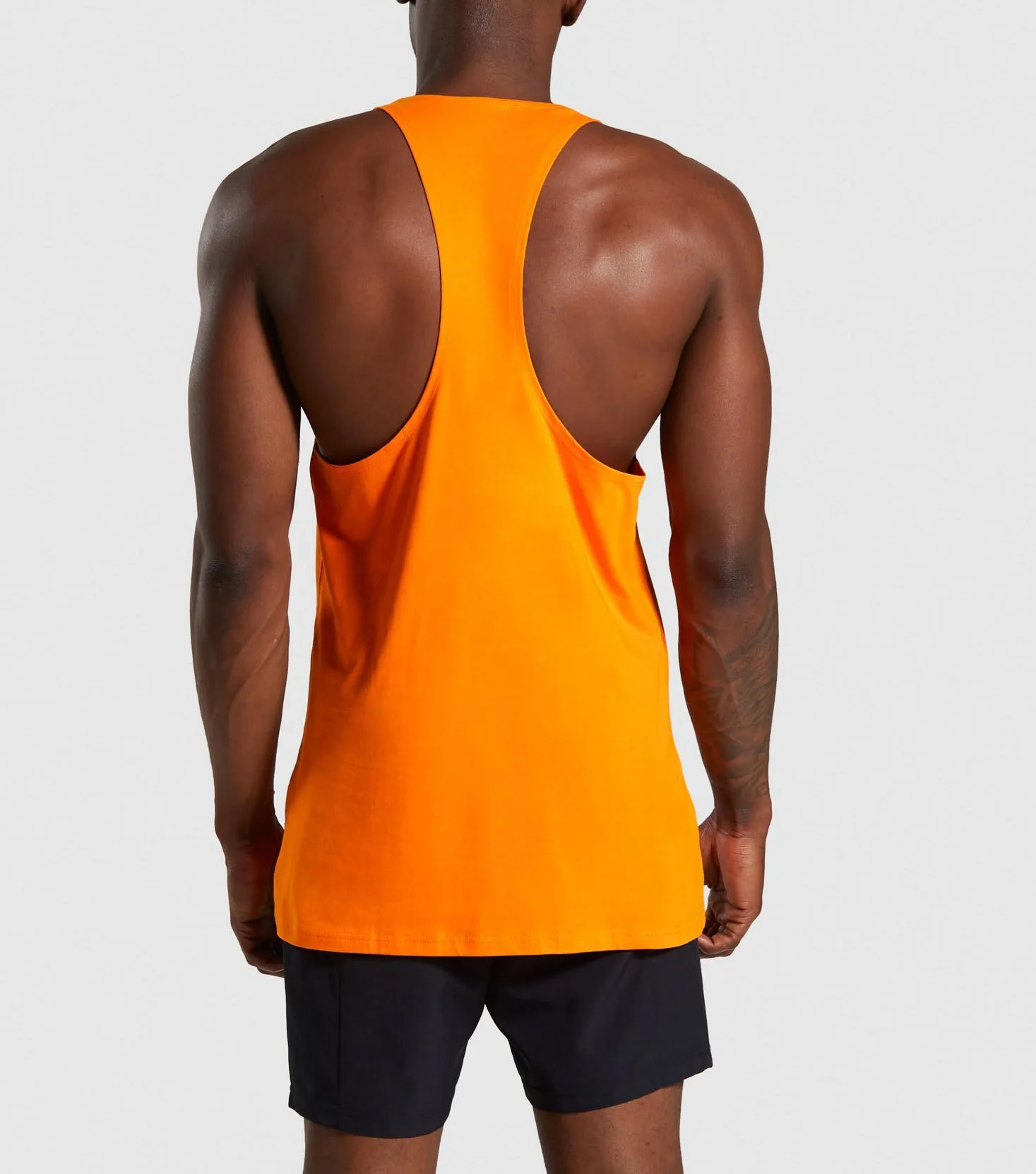 
Orange color custom made best quality gym stringer vests singlets wholesale 