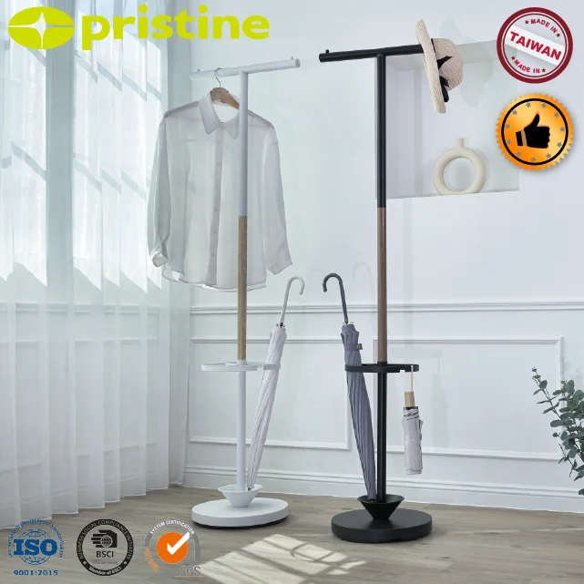 Best OEM shelf wholesale Taiwan Manufacturer home storage household DIY white Clothes hanger stand with umbrella stand