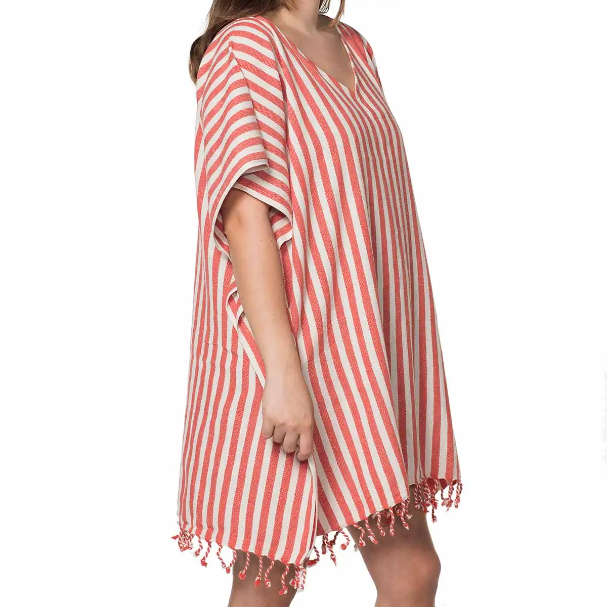 Homewear 100% Cotton Tunic Fashion Made Out Our Amuden Fabric  V Neck Shirt