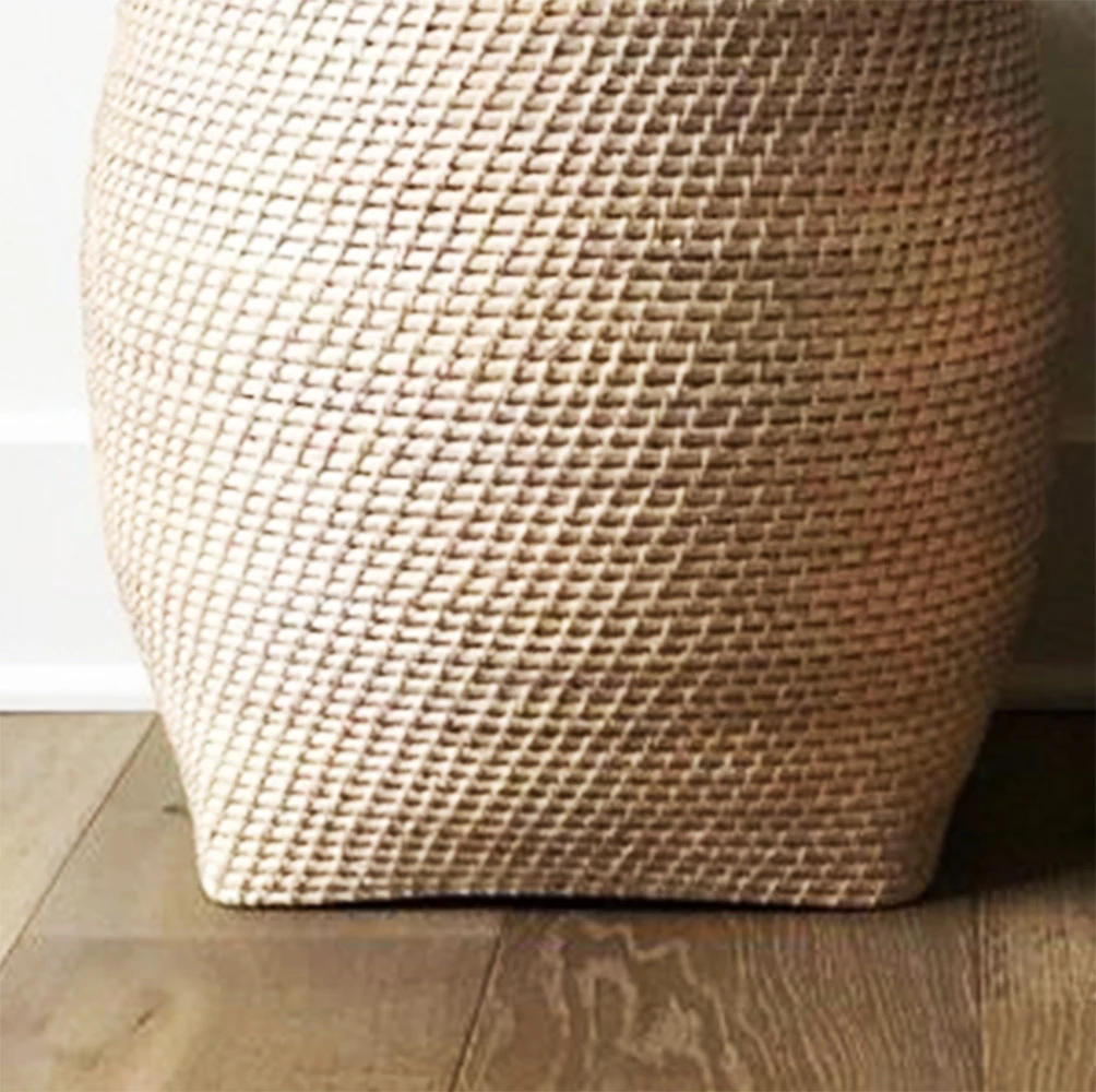 High quality set of 2 Eco friendly Rattan Basket Natural Rattan Storage Laundry Bags & Baskets direct manufacturer