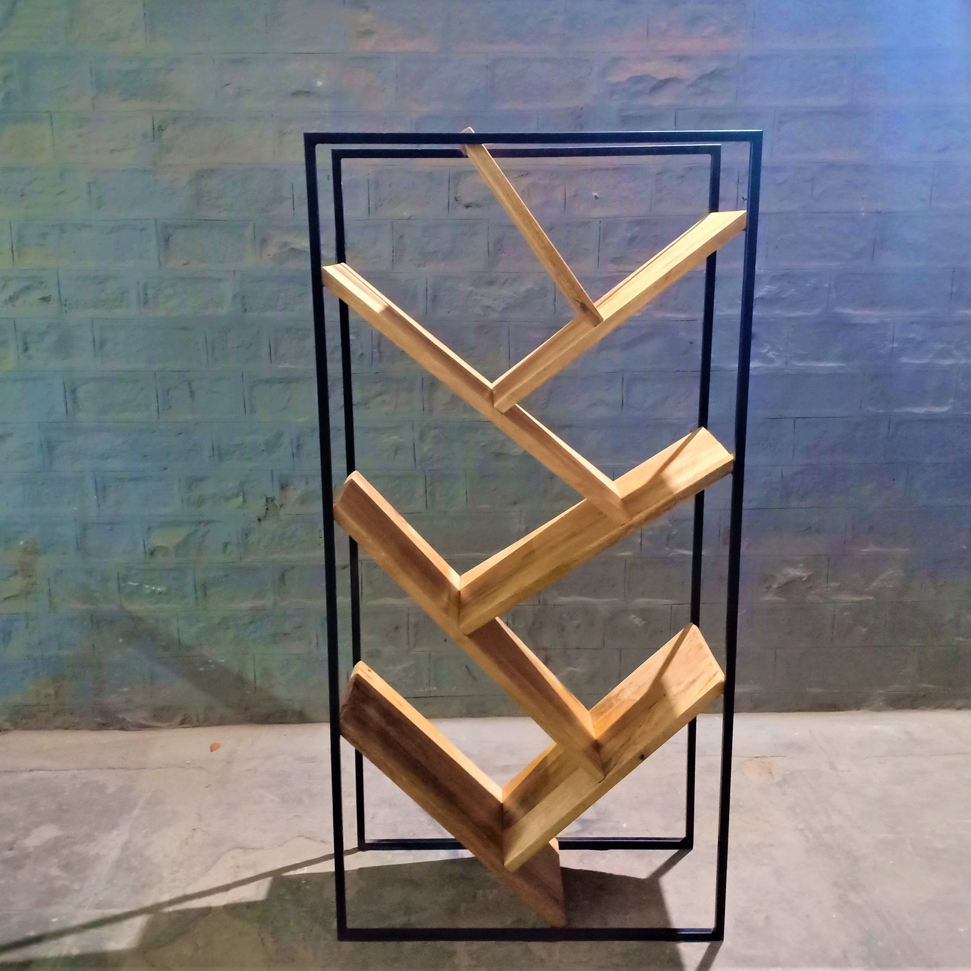 Antique Design Handmade Wood Bookshelf Industrial Style Home Furniture for Living Room