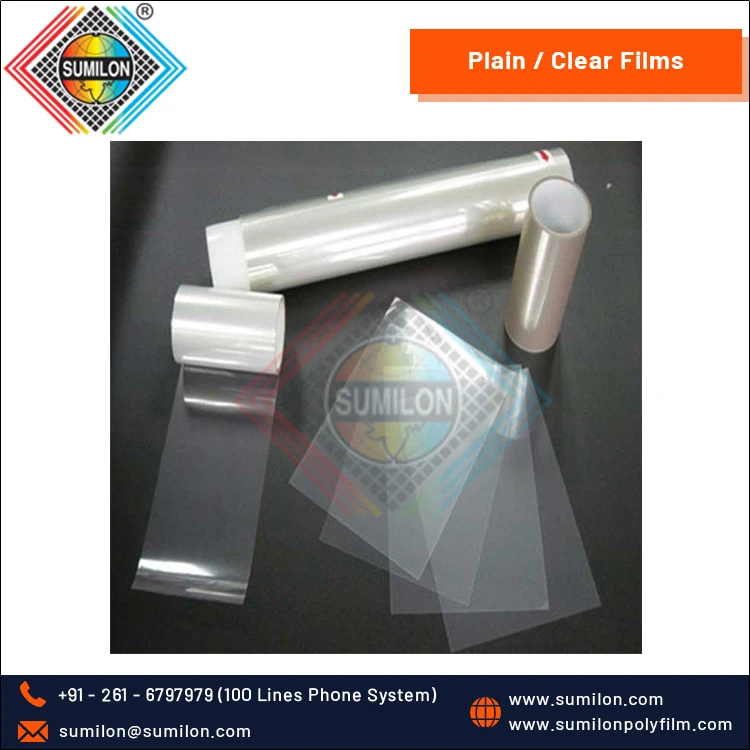 High Tensile BOPET Polyester Films Custom Sizes Available Chemically Coated Plain Clear Brand Lamination Indian Supplier