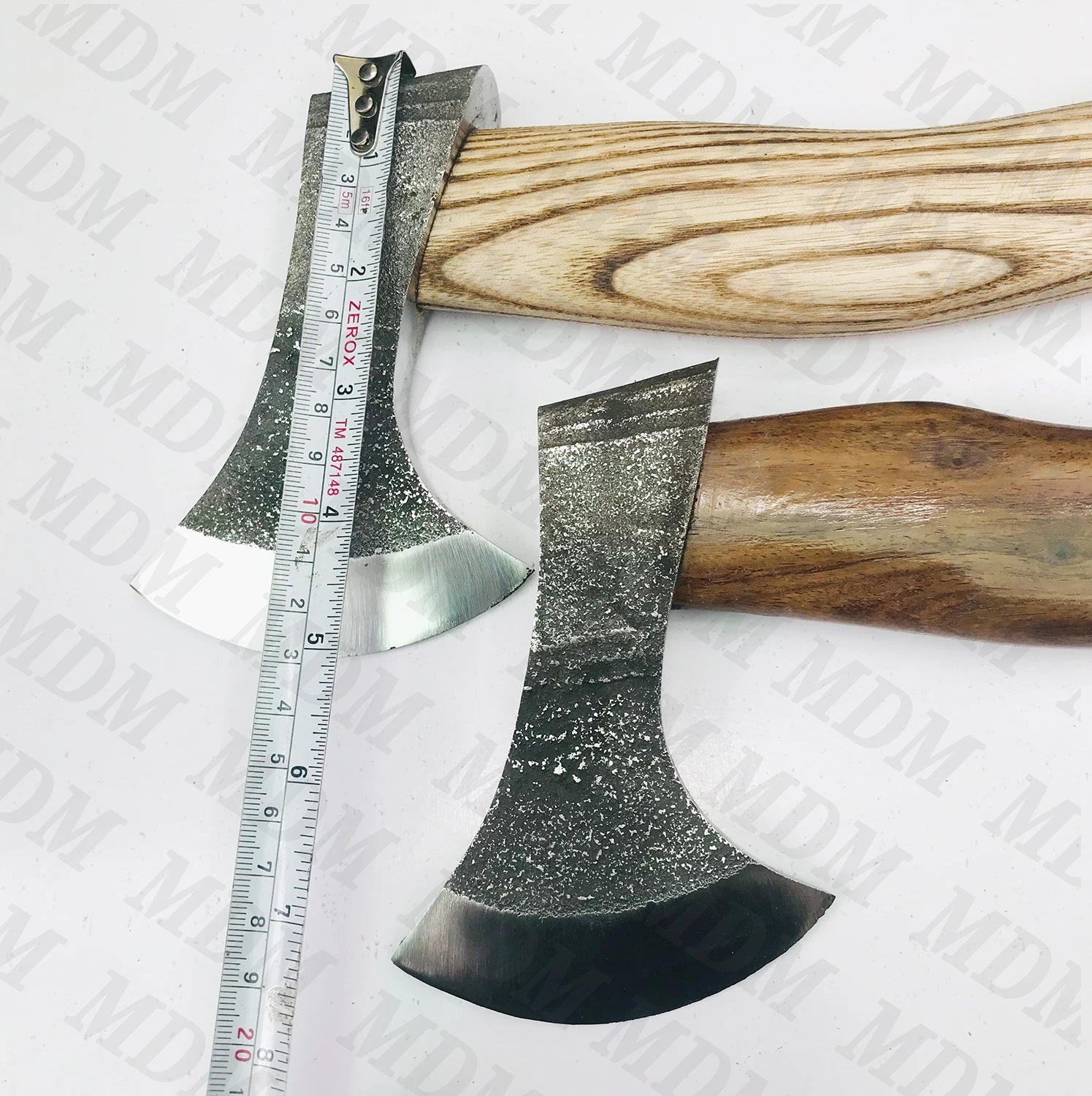 Handmade Custom Pair of High Carbon Steel Tomahawk Hatchet Axes Damascus Axe Heads with Ball Hammer for Camping