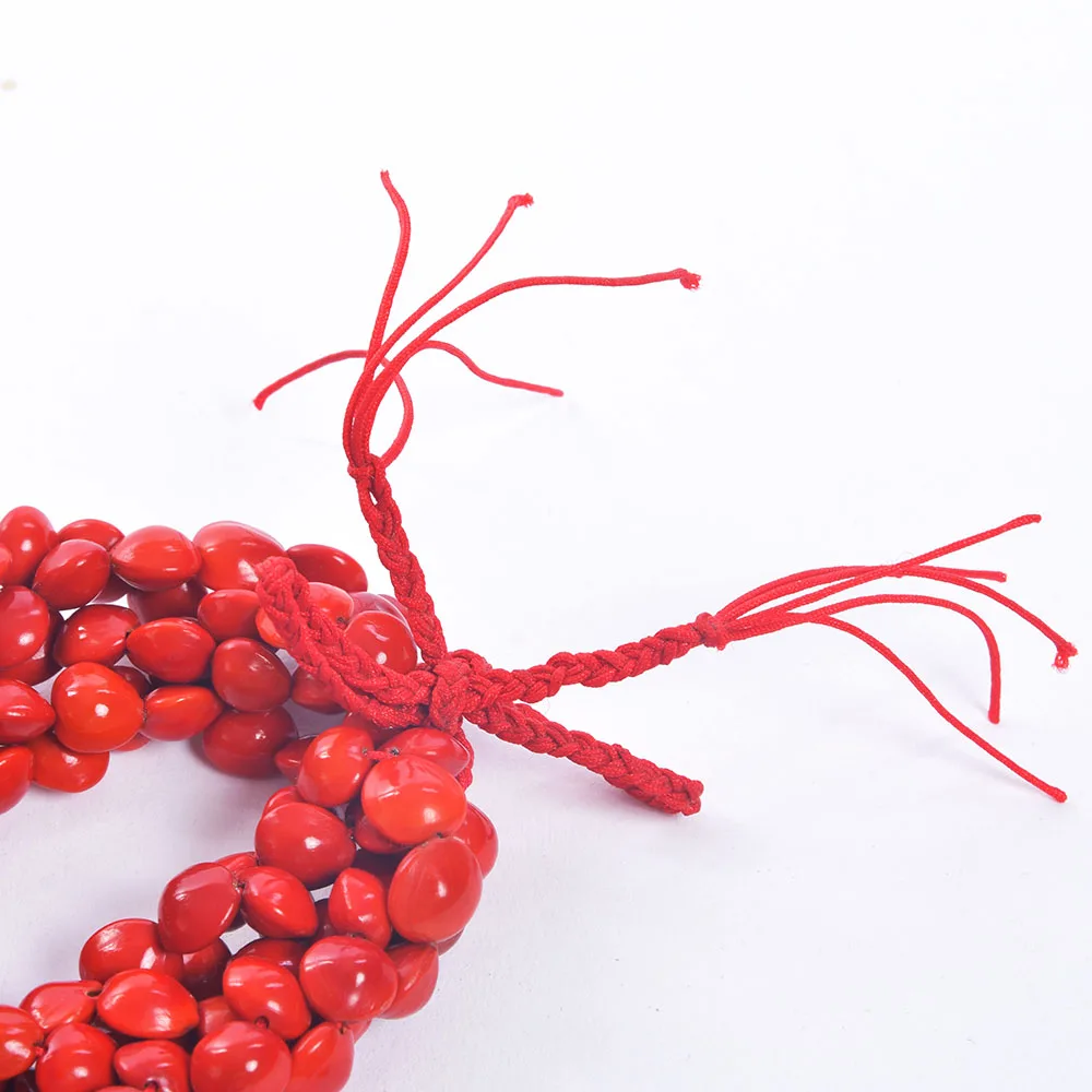 Wholesale Natural Bodhi Necklace Red Beans Acacia Beans KN-jn002 Kukui Leis Fashion Jewellery Wearing
