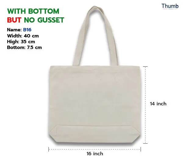 
Blank Canvas Tote Bag Made in Thailand 