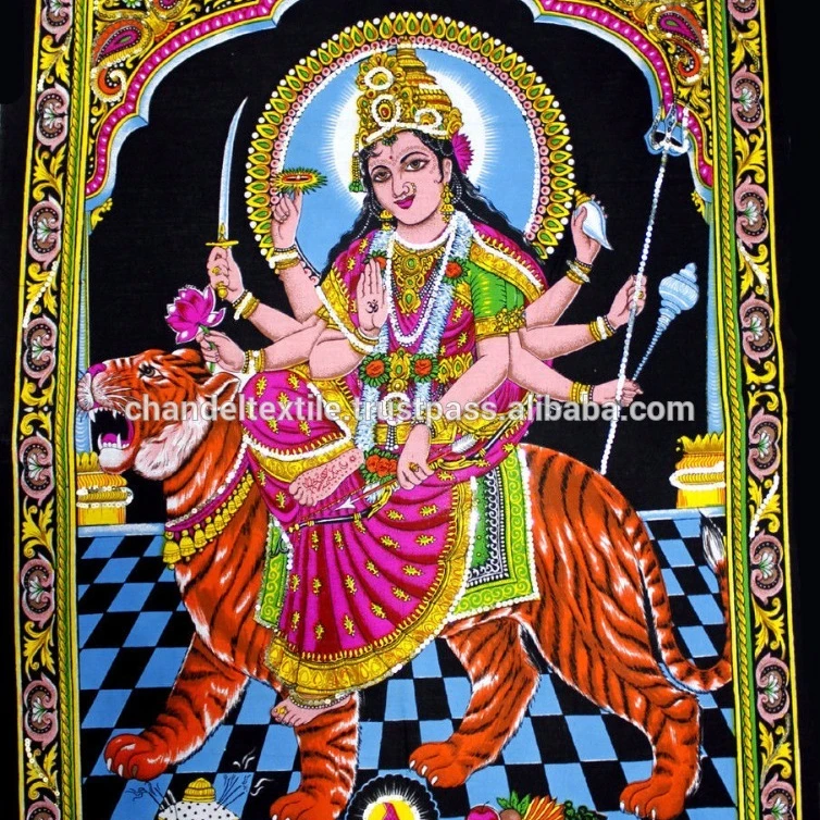 Индийский Бог богиня дура блёстки батик настенная подвеска Властелин МАА гобелен Подвеска Удачи Очаровательная Этническая оптовая продажа