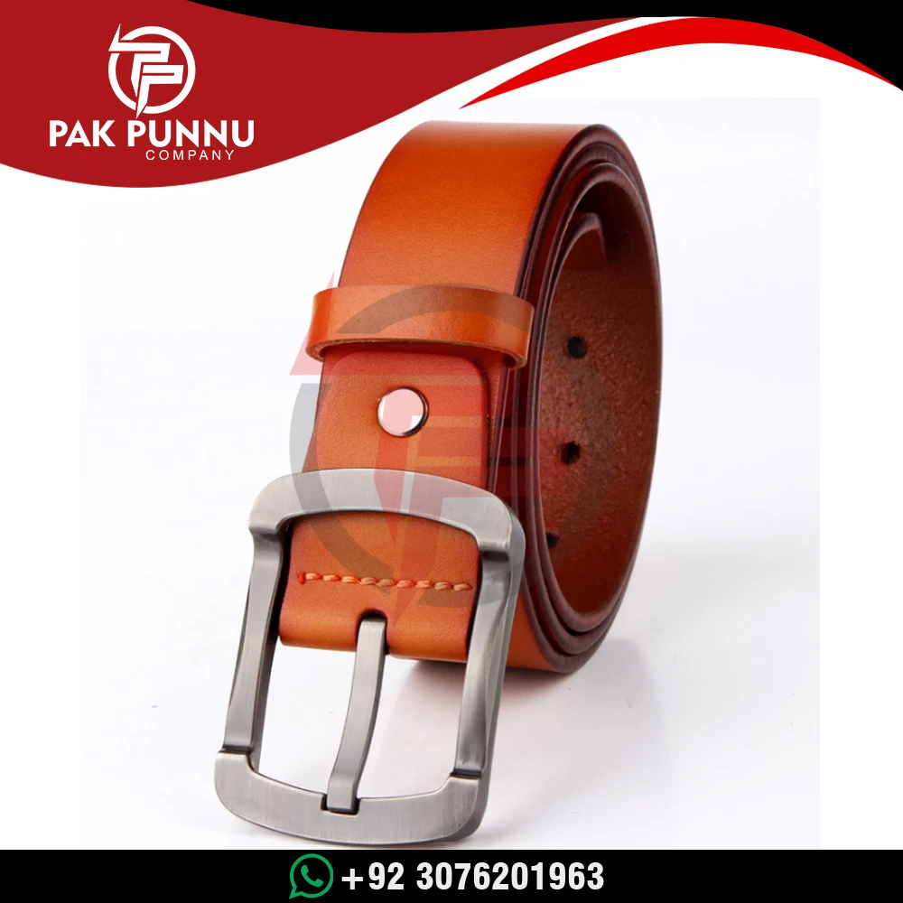 Wholesale Brown Color Cow Leather Belt Men Genuine Leather Belt Metal Pin Belt Buckle