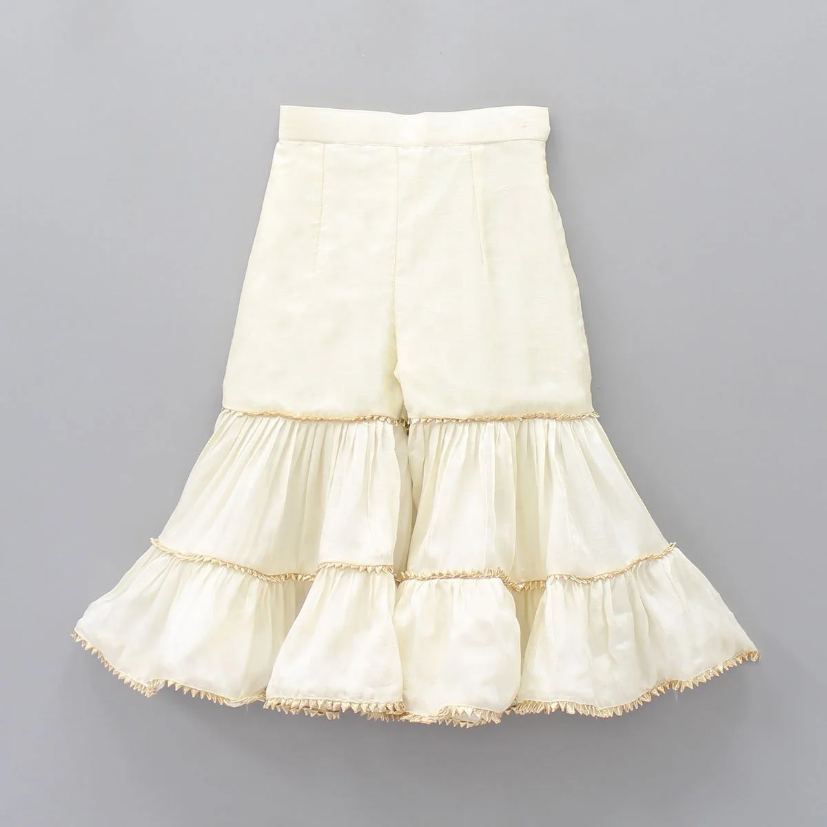 Детский топ с цветочным принтом и кружевом без рукавов арарой дупаттой плиссированными оборками на рукавах вышивкой нитками для