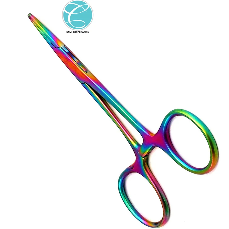 New surgical 2023 Multi Color Rainbow Crile Atery Hemostat Forceps 13cm Straight Stainless Steel General Surgery Forceps