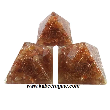 Wholesale Orgone pyramid : Orange Aventurine Orgone Pyramids