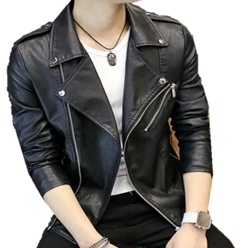 Супер крутая Мужская байкерская куртка из искусственной кожи с индивидуальным воротником 100% полиуретановая моторная внутренним нагрудным карманом