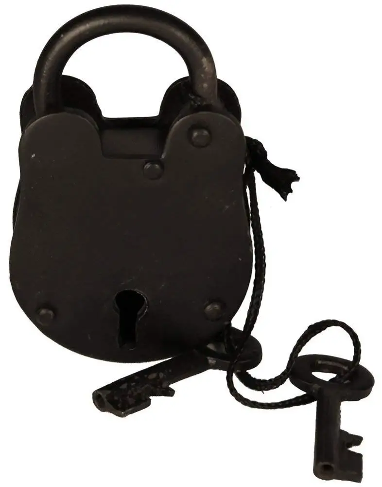 Manufacturer Wholesale Antique Iron Pad Lock Solid Design Best Quality Antique Locks Iron Padlock & Keys Vintage Style