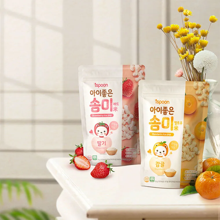 
Baby Food Heart Rice Snack Strawberry (Korean Baby cute Snacks) sweety SNACKS CUTE Soft Lovely Rice Snack SOMMI 