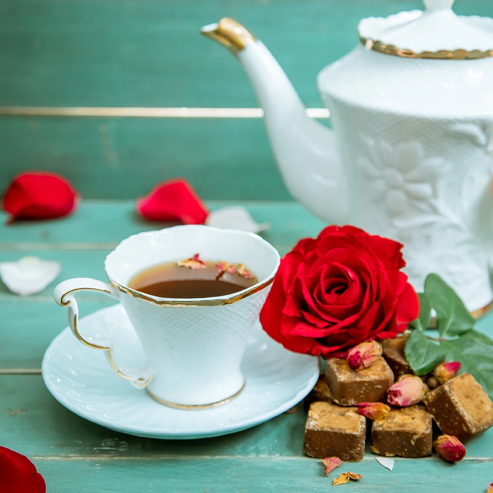 
Taiwan Wholesale brown sugar rose flower tea cube drink 