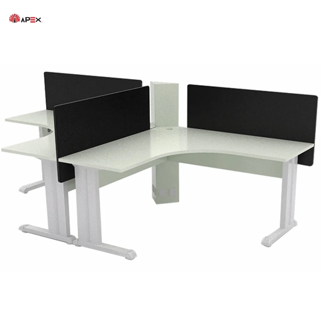2 Person Office Workstation with Wooden Partition Vero Series Cubicle Modular Malaysia Office Furniture Factory