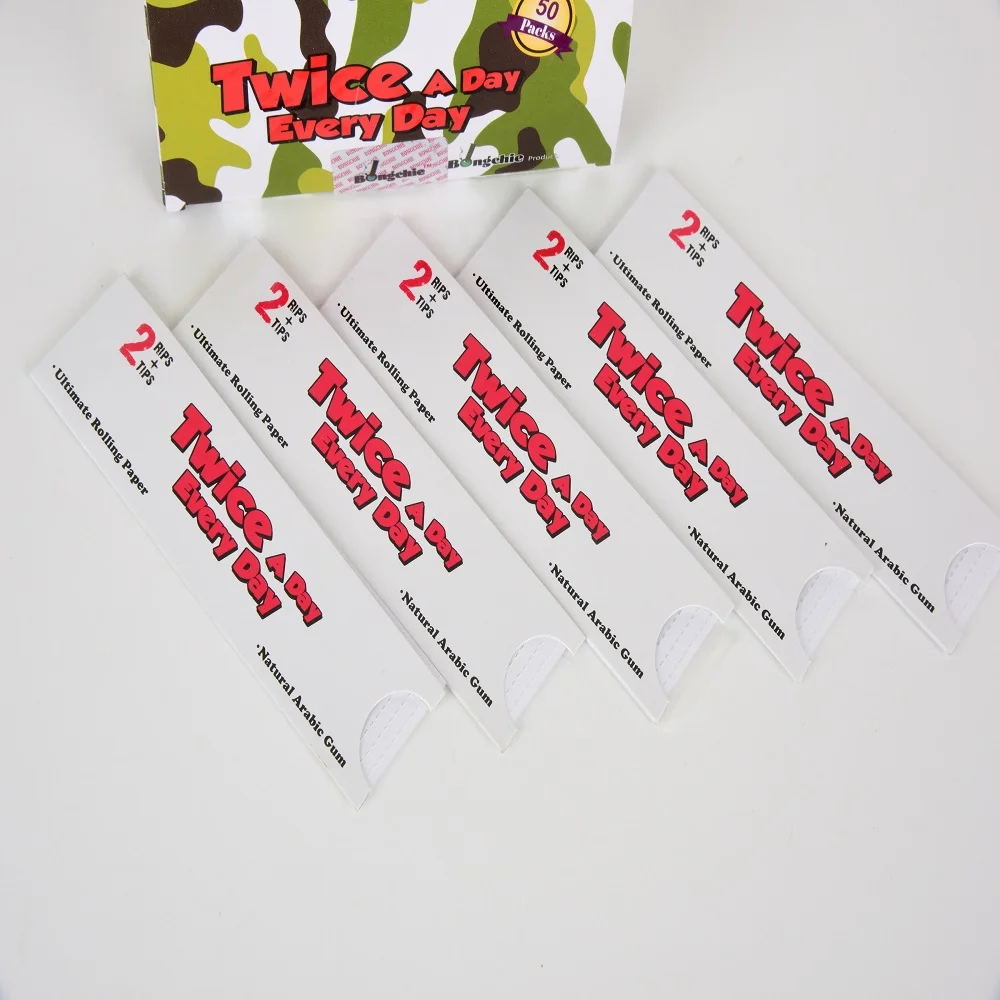 Twice a Day Everyday King size rolling smoking paper in best quality 100%  with best quantity with wood pulp paper