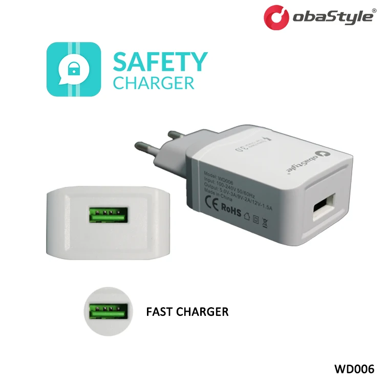 New Arrivals QC3.0 3.0A USB Phone Charger Travel Charger Wall Charger for Mobile Phone