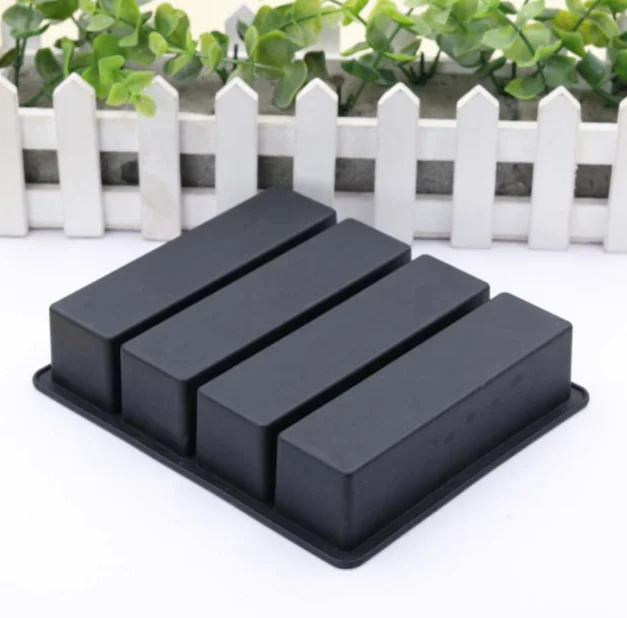 2021 Wholesale Food Grade Rectangular 4 grid Rectangle Ice Cube Tray Long Strip Ice Cream Mold