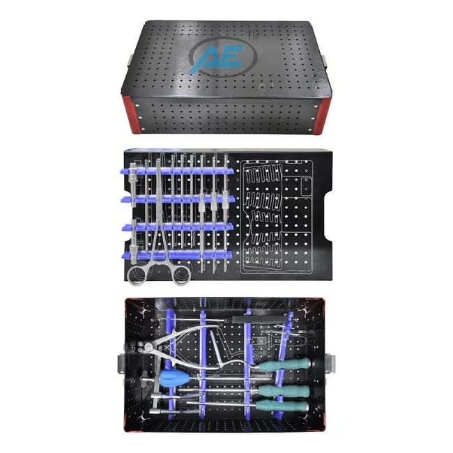 WHO GMP Certified Indian Manufacturer High Quality Cervical Plate Instrument Set in Aluminium For Spine Medical instrument