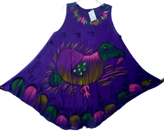 Reasonable Price Umbrella Dresses Factory Supply Brush Print Woman Loose Beach Dress Standard Quality Sleeveless Boho Dress