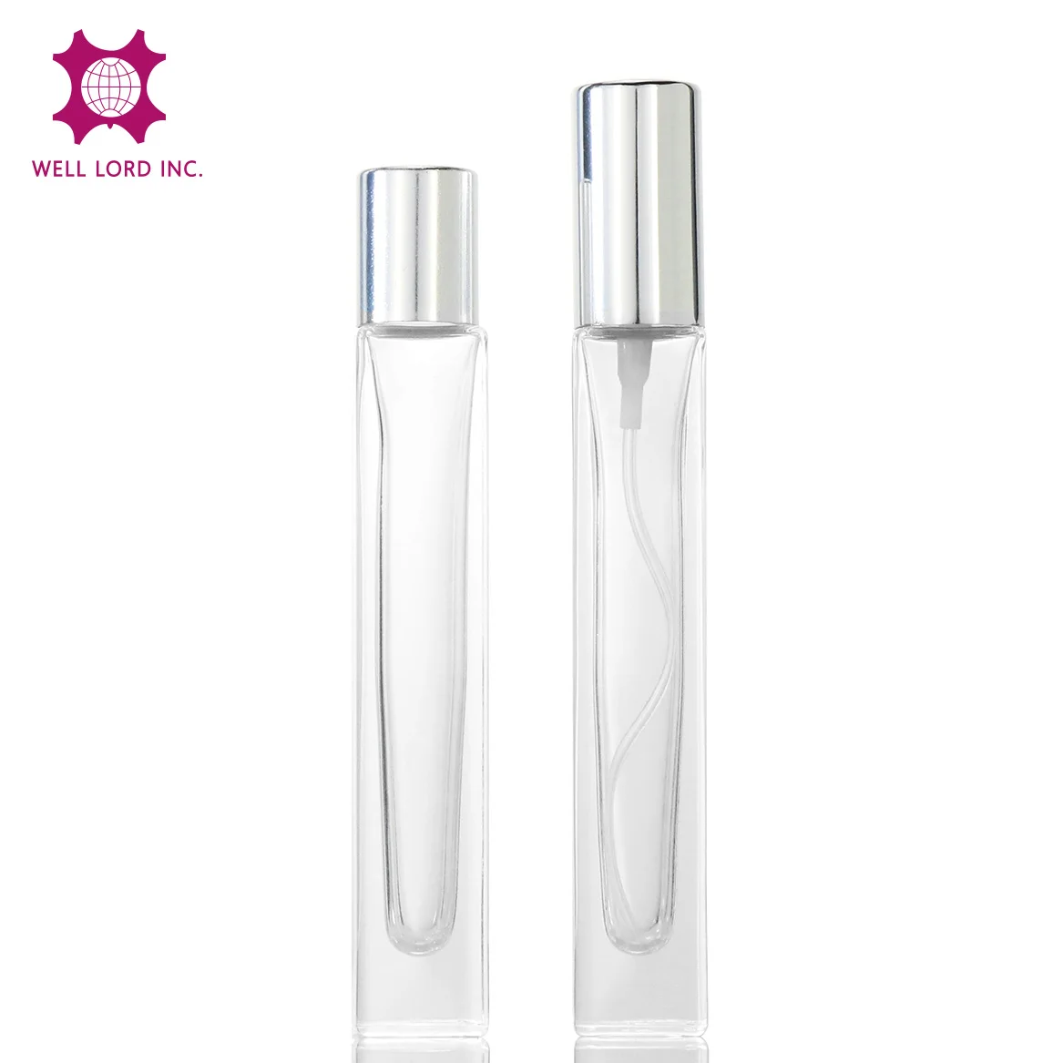 Дорожный размер парфюмерный распылитель 10 мл квадратная стеклянная бутылка Серебряный и крышка парфюмерная