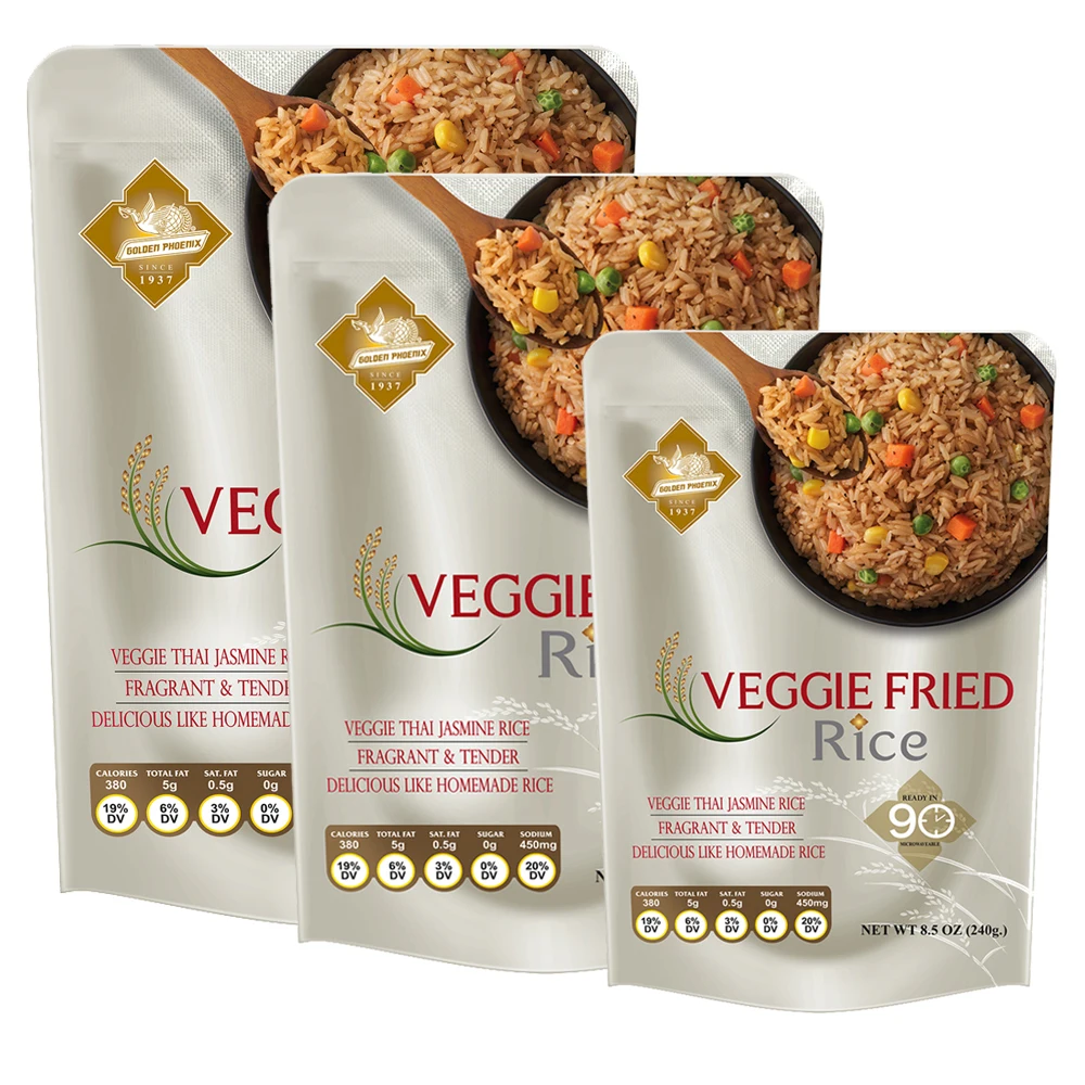 Hot Product Veggie Fried Rice Instant Food Ready to Eat - Veggie Fried Rice Pack in Pouch 240g Made in Thailand