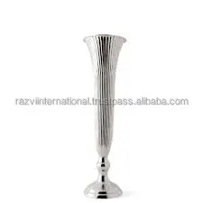 Gold black metal trumpet flower vase decor stand for wedding table centerpieces