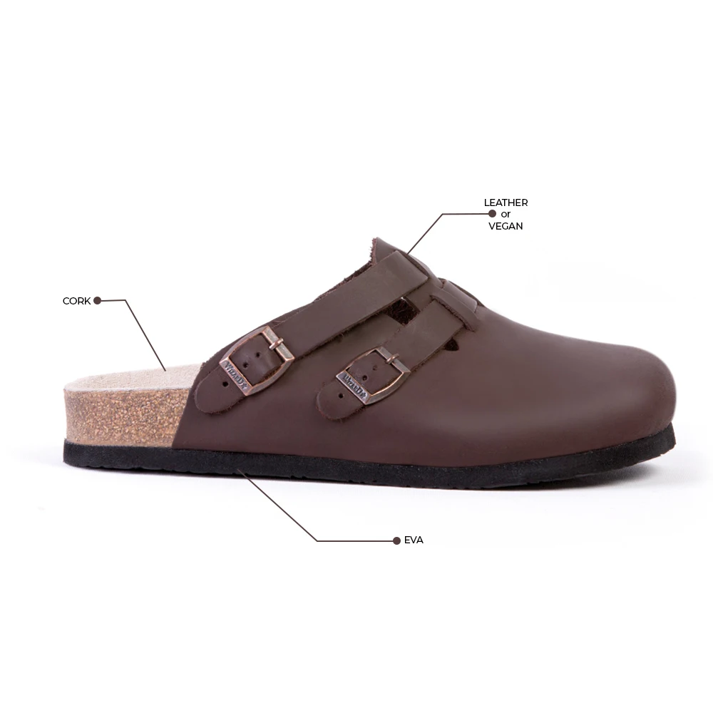 men brown slippers with latches and cork sole 2020 high quality good price medical orthopedic wholesale from manufacturer