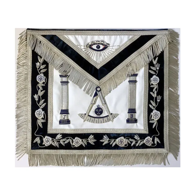 Masonic Blue Lodge Past Master Apron Gold Machine Embroidery Freemasons Grand Apron