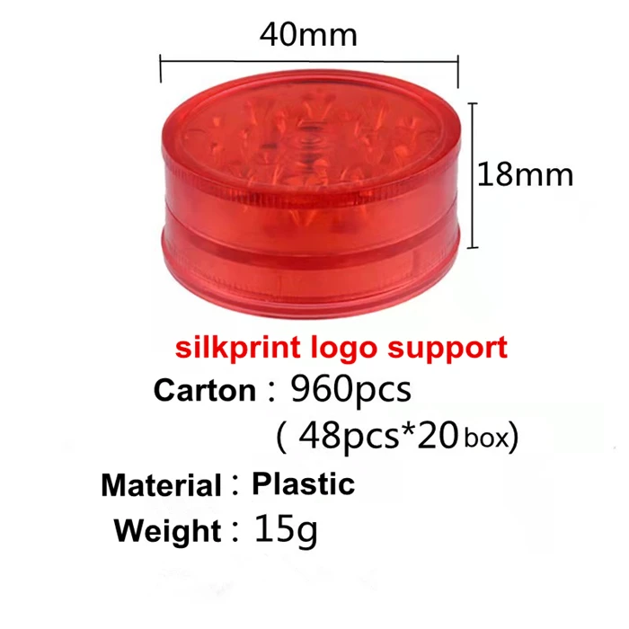 Best selling Small 40mm Acrylic grinder machine tobacco crusher plastic herb grinder smoking accessory