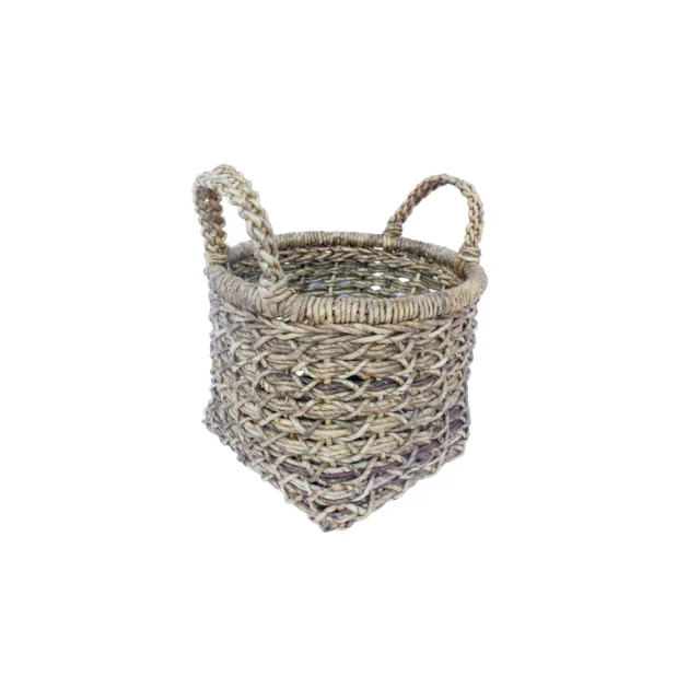  Банановый лист круглой формы сверху и квадратной на базе корзины для хранения