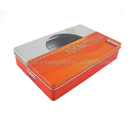 
Metal Tin box rectangular with Window Lid for foods 