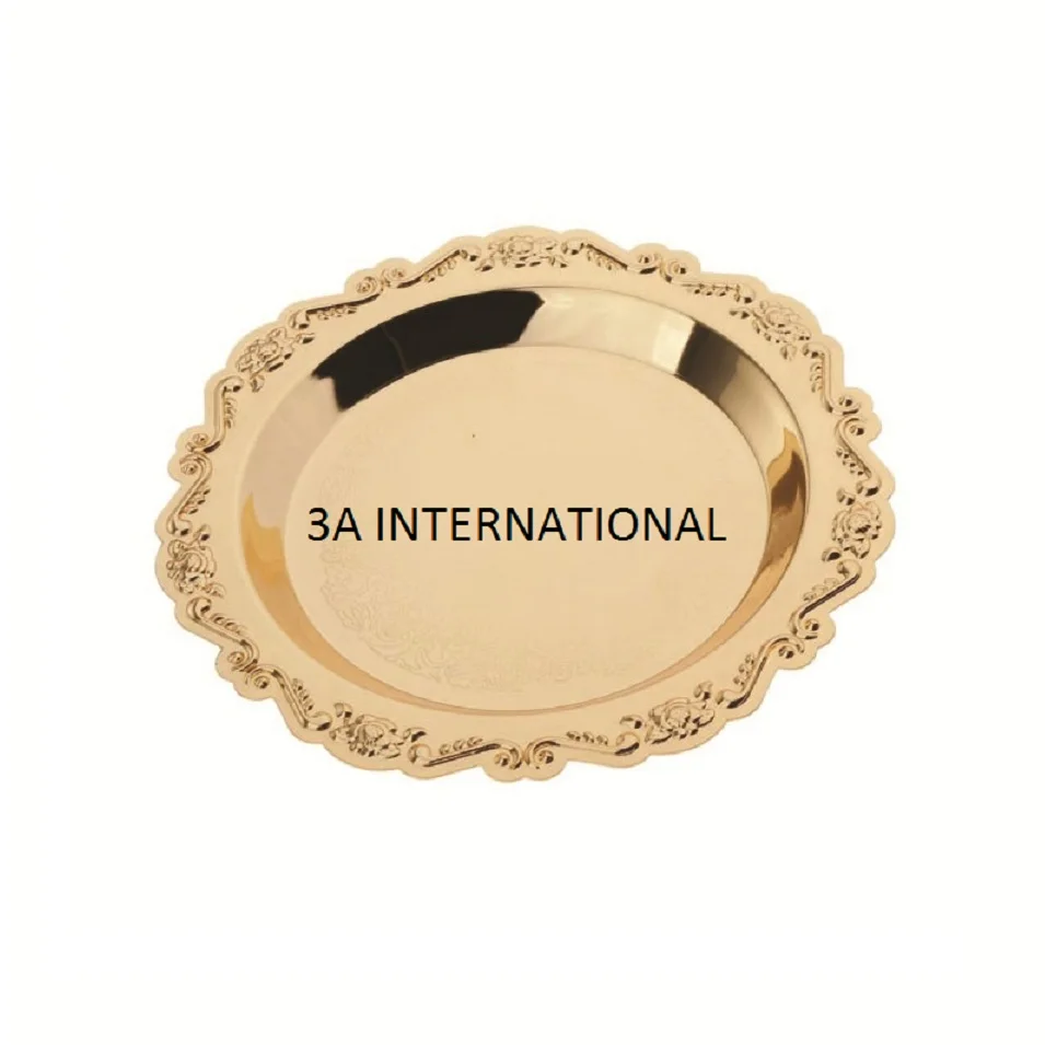  Принадлежности для отеля столовая посуда стеклянная тарелка с золотым ободом подставка под тарелку сервировочные тарелки свадьбы юбилея вечеринки кейтеринга