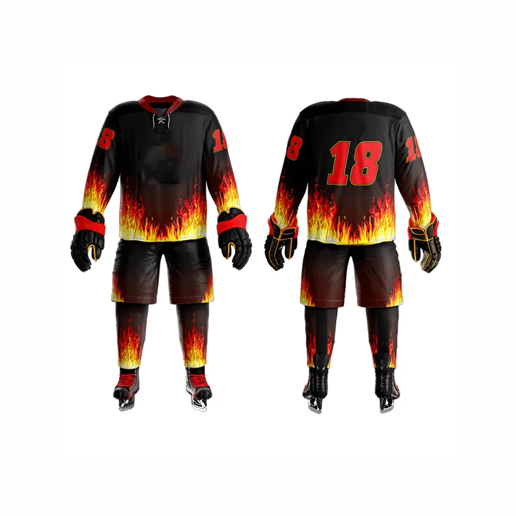 Новейший дизайн Джерси для хоккея с сублимационной печатью дешевая форма шайбой