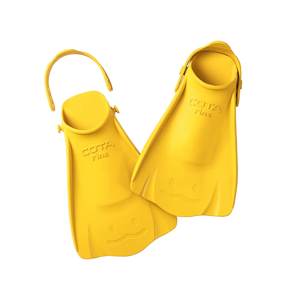 Лучшее качество резины и минимальным сопротивлением детские плавательные ласты для тренировок с регулируемым ремешком и открытым каблуком с коротким шикарным замочком фридайвинга плавники