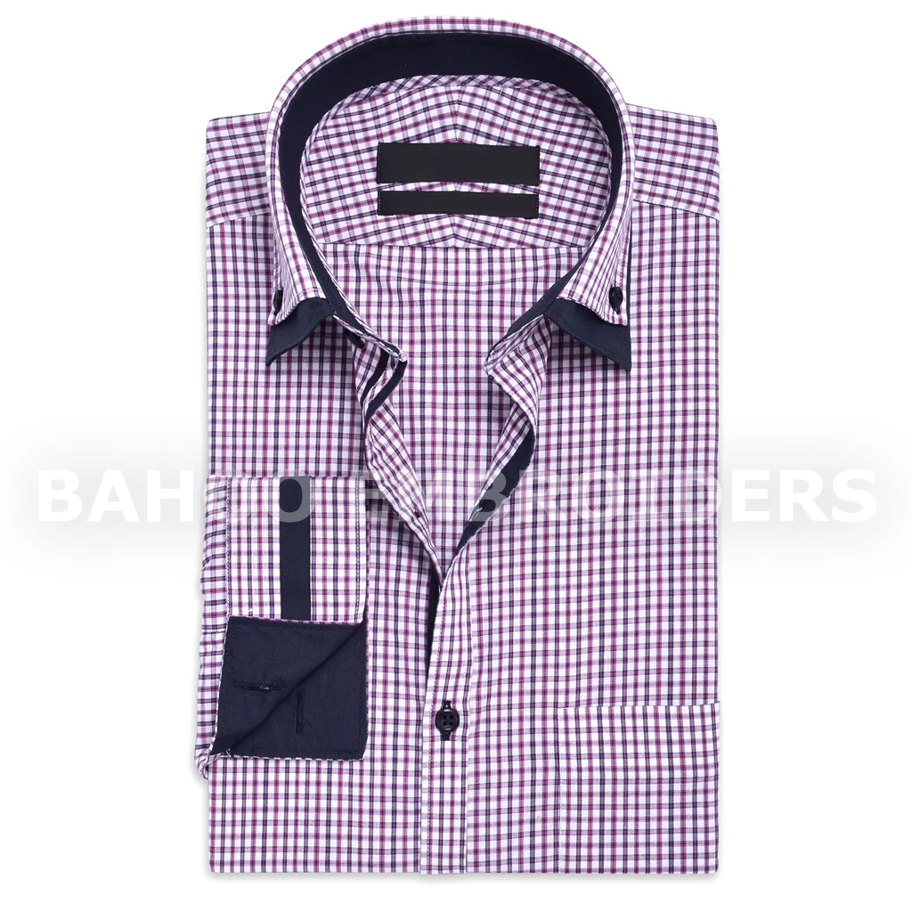 Мужская рубашка в клетку-RED MULTI