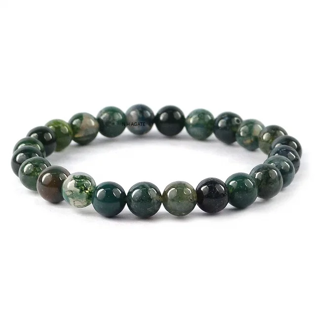 Wholesale Export Quality Moss Agate Crystals Healing Stones Bracelet Wholesale Bracelet Buy From N H AGATE